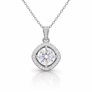 Éternelle Halo Moissanite 925 Sterling Silver Pendant
