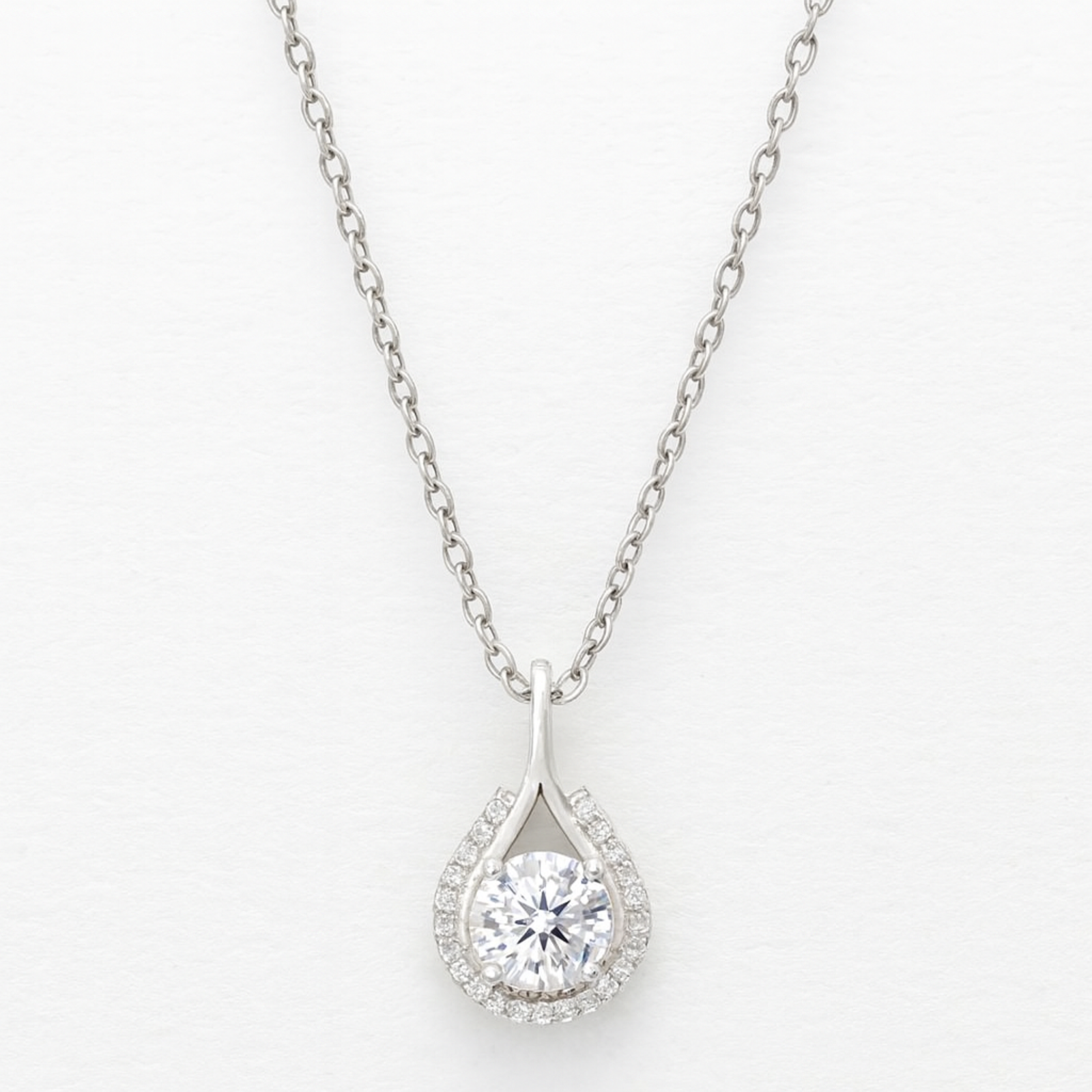Divine Teardrop Moissanite Pendant – 925 Sterling Silver