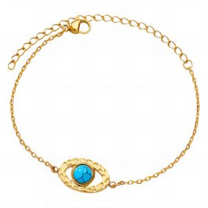 "Evil Eye" Bracelet, 18K Gold Plated Steel