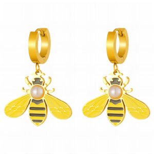 "Bees" Earrings, 18K Gold Plated Steel