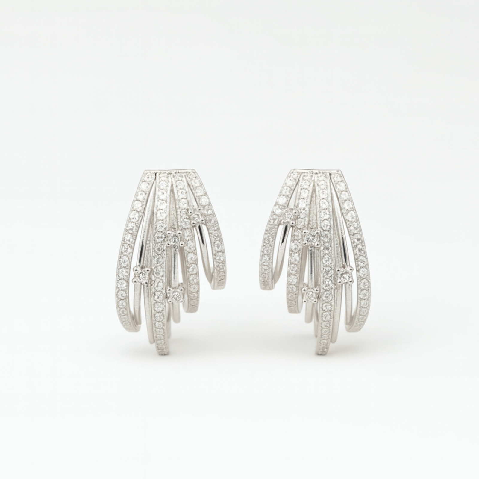 Elegance Flow Moissanite 925 Sterling Silver Earrings