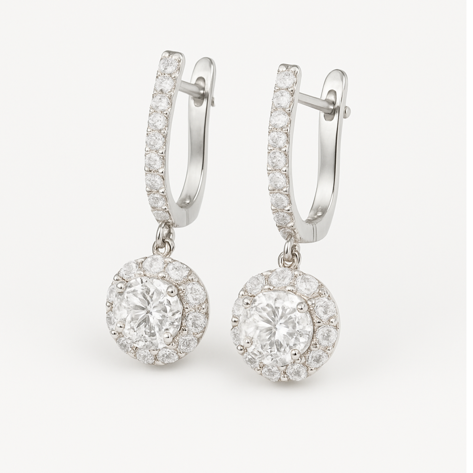 Celestia Radiant Drop Moissanite 925 Sterling Silver Earrings