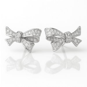Celestia Ribbon Moissanite 925 Sterling Silver  Earrings