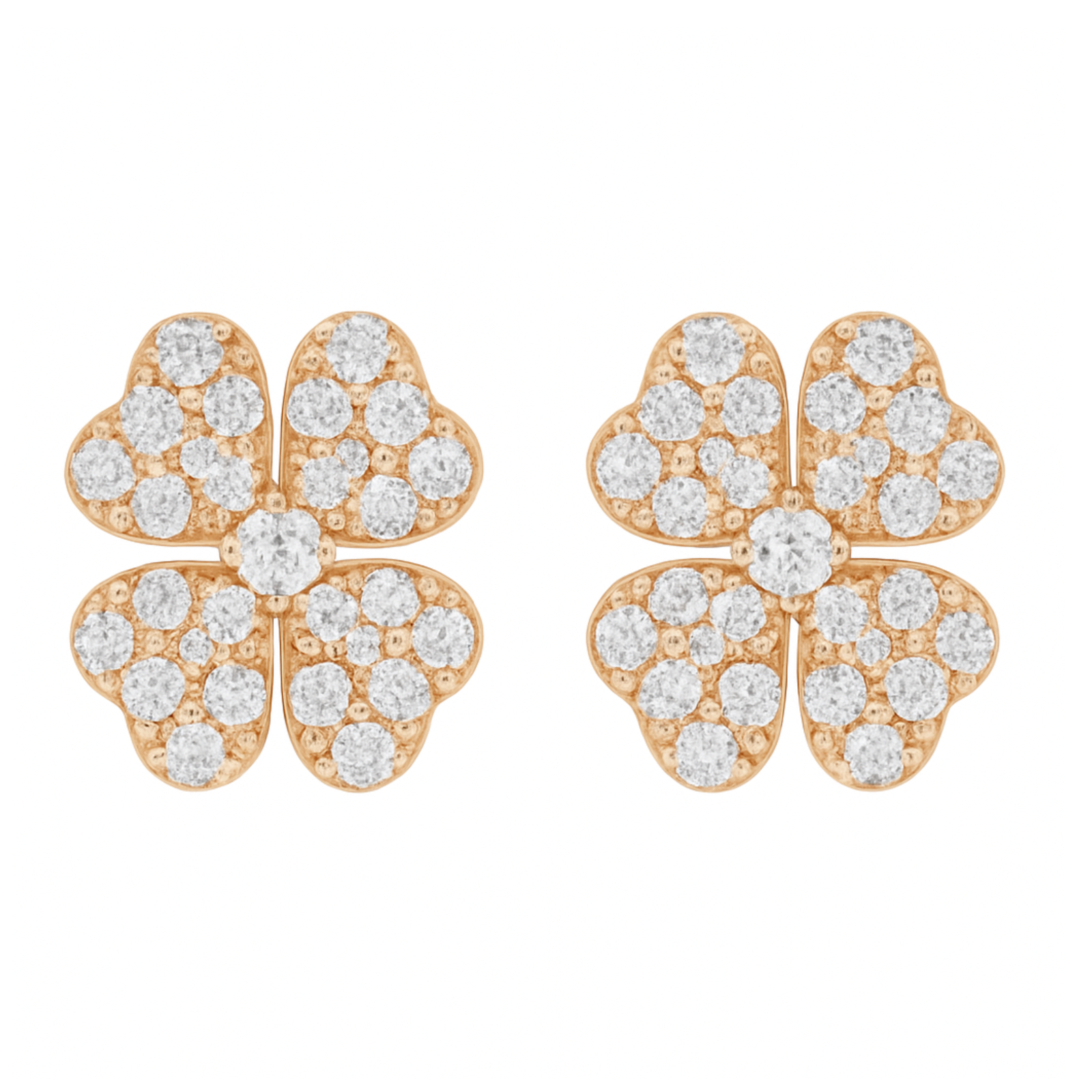 Fortune Bloom Moissanite Clover Studs – 925 Sterling Silver