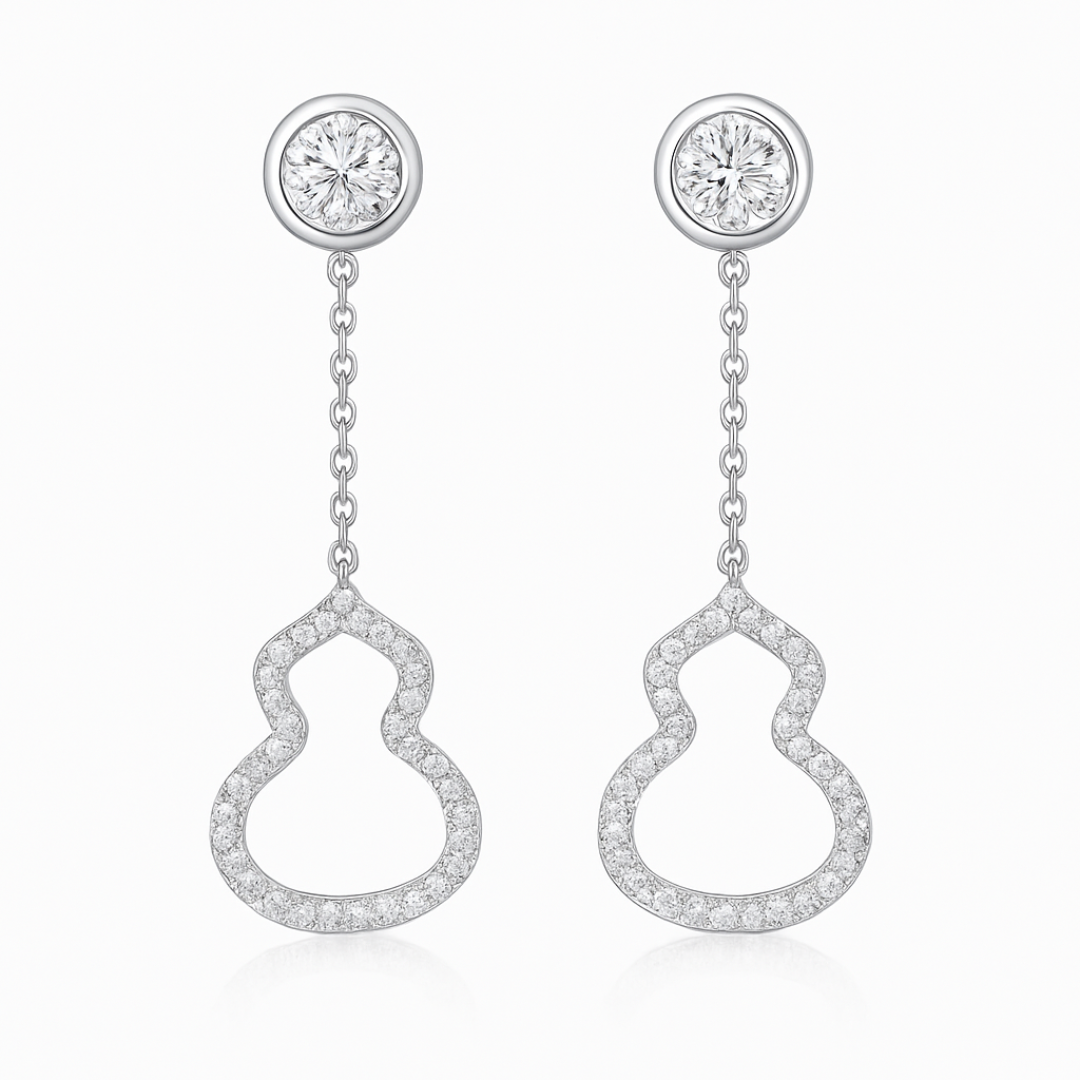 Luminous Cascade Moissanite 925 Sterling Silver Drop Earrings