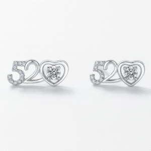 Blossom 520 Heart Sparkle 925 Sterling Silver Stud Earrings