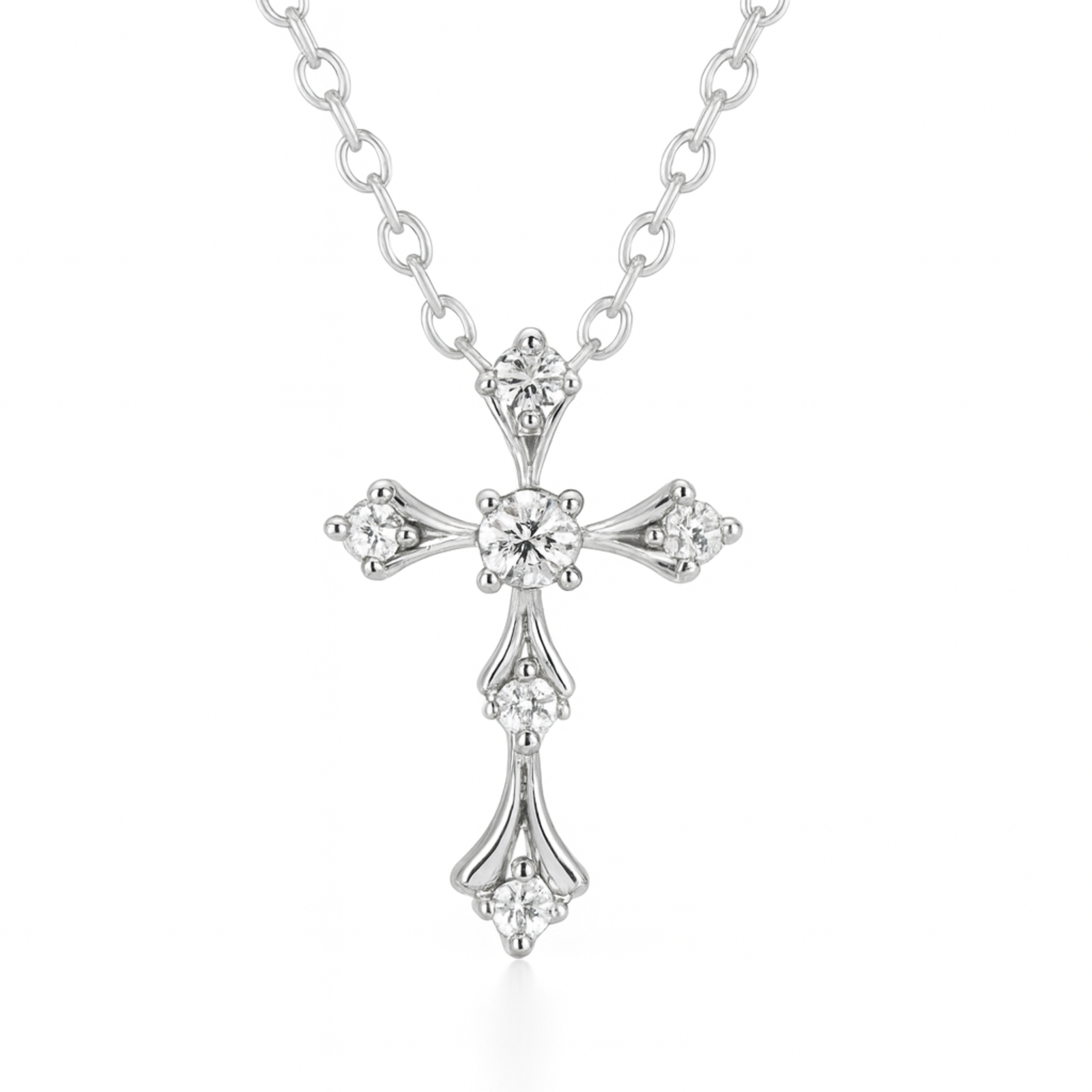 Divine Radiance Moissanite Cross Pendant- 925 Sterling Silver