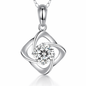 Celestia Knot Moissanite Solitaire 925 Sterling Pendant