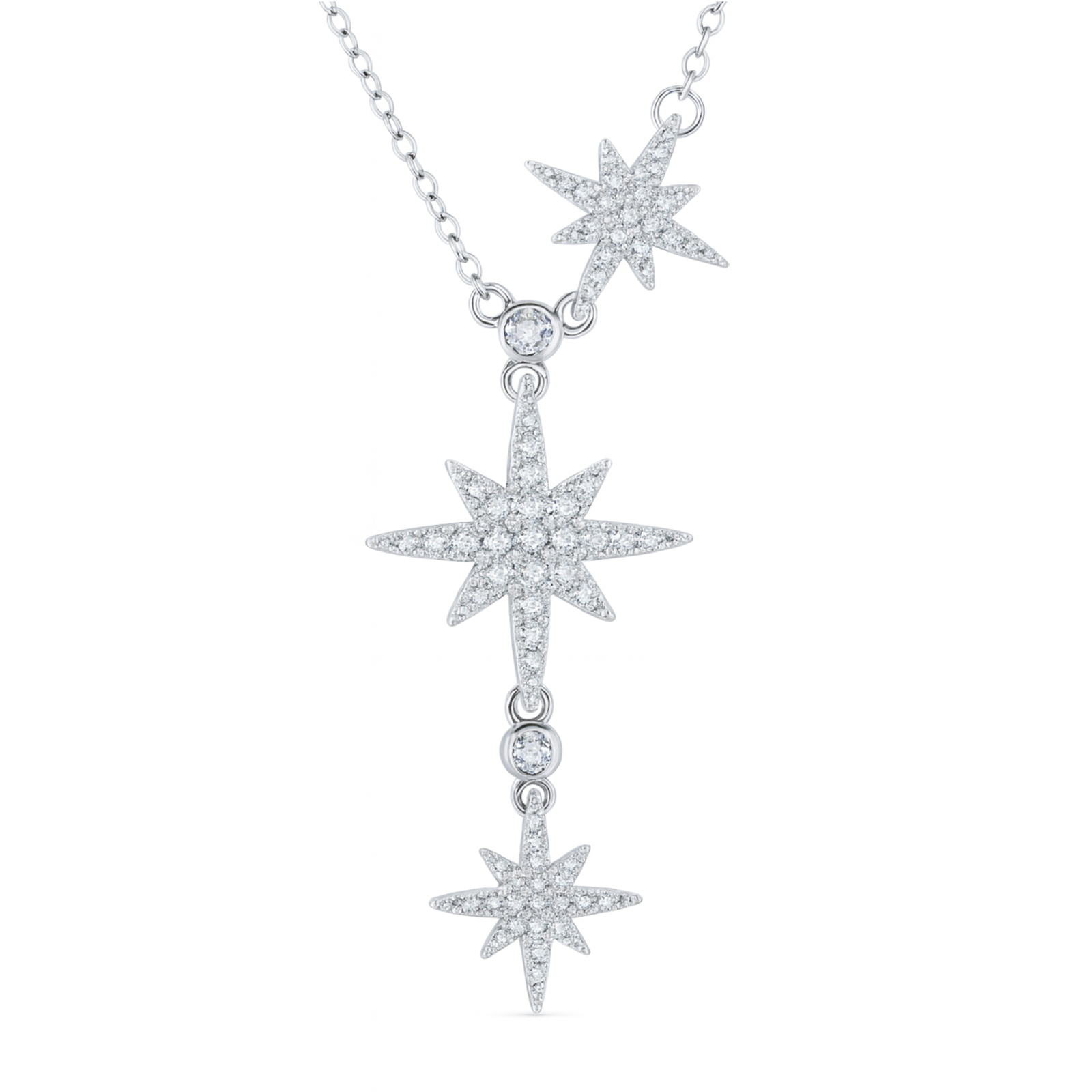 Starfall Moissanite Pendant — 925 Sterling Silver