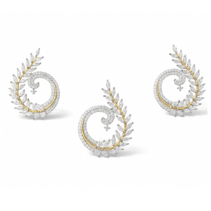 Aurelia Paisley Moissanite Gold Pendant Set - 925 Sterling Silver