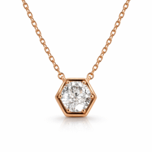Hexa Lumière Moissanite Gold Pendant Necklace-