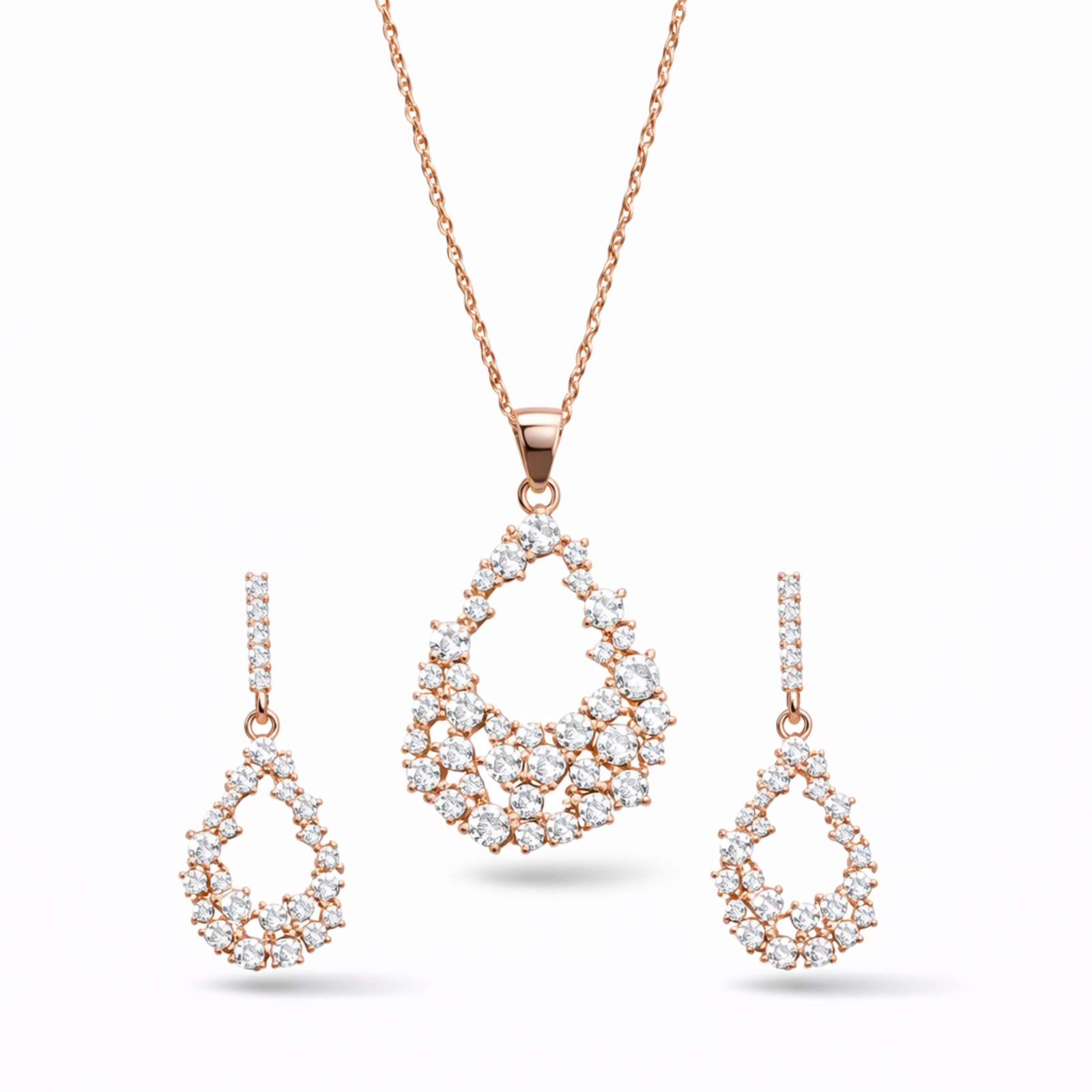 Celestia Rosé Moissanite Teardrop Set - 925 Sterling Silver